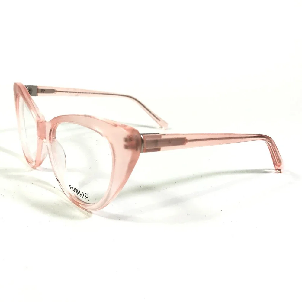 Public Eyeworks Eyeglasses Frames ASHLAND-C03 Pink Clear Oversized 53-16-140